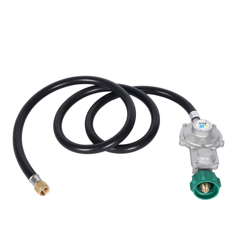 GasSaf 5FT Two Stage Propane Regulator with Hose for Dual Fuel Generator, RV Appliance,Gas Stove and More - Image 1